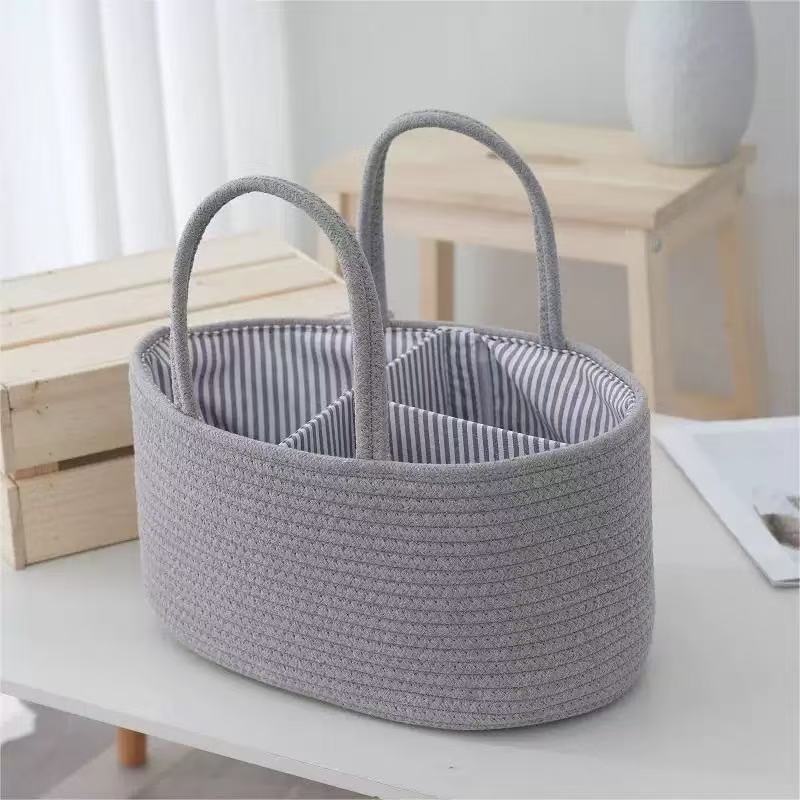 Baby Nursery Storage - Portable Baby Diaper Storage Basket with