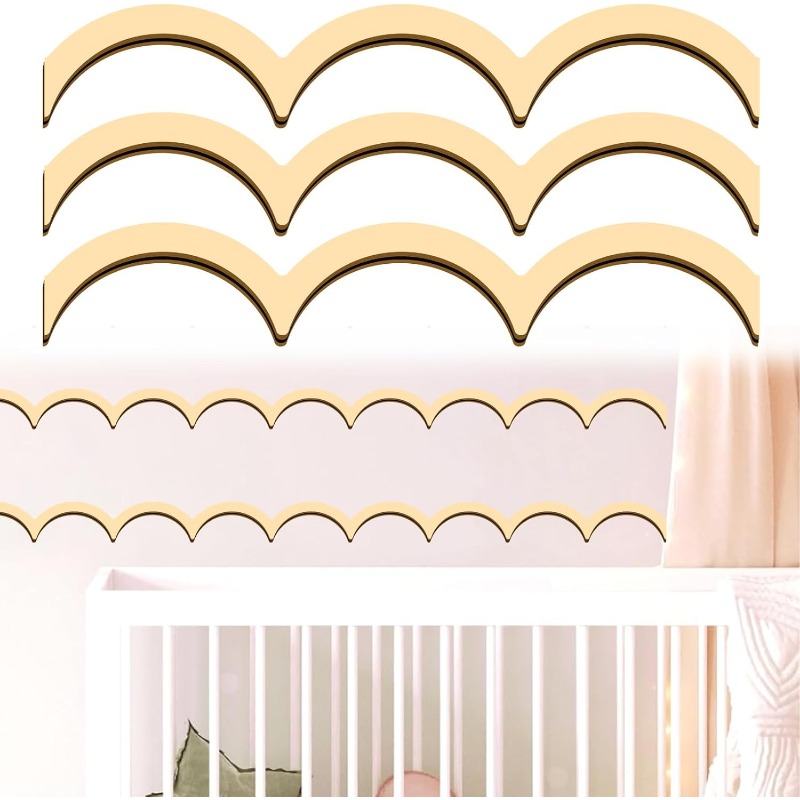 Baby Nursery Artwork - 36Pcs Unfinished Wood Trim Molding Peel