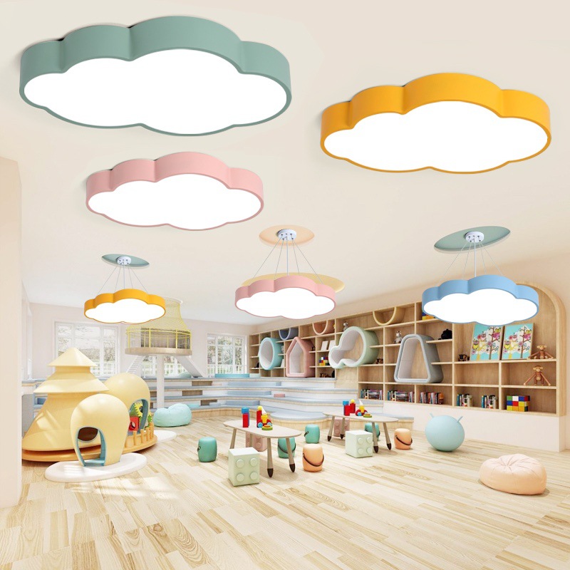 Baby Nursery Chandelier - Cloud Chandelier Kindergarten Children's Room White
