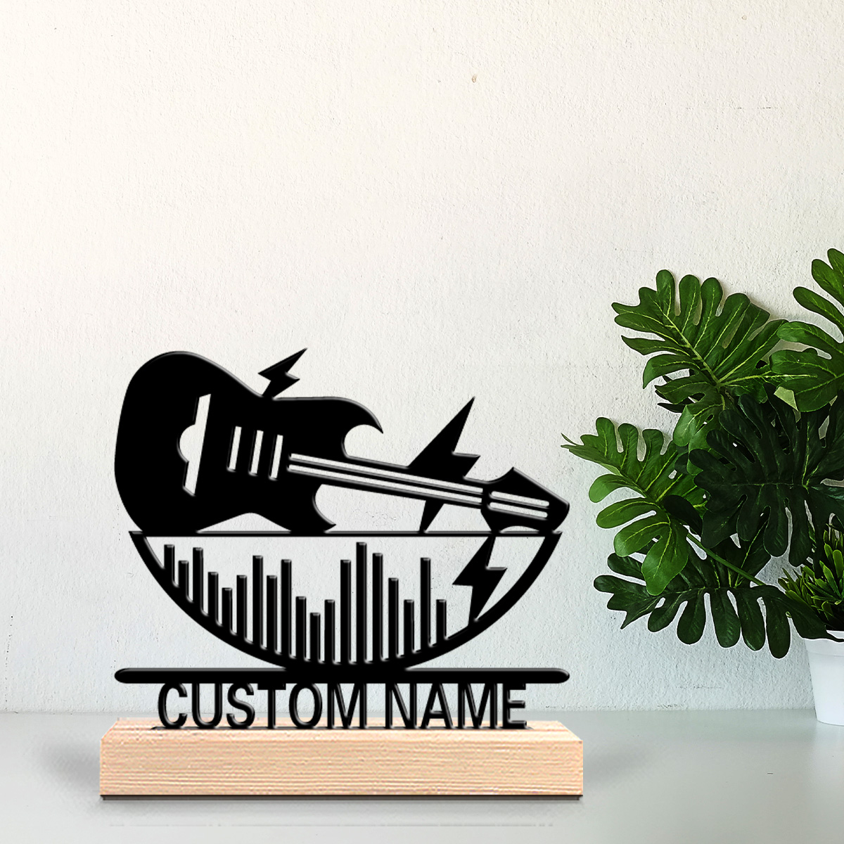 Baby Nursery Hanging Decor - 1pc Fun Personalized Custom Guitar Metal