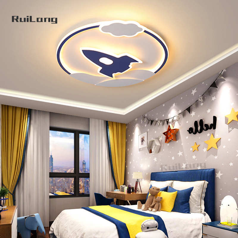 Baby Nursery Chandelier - Cartoon Rocket Ceiling Lamp for Kids