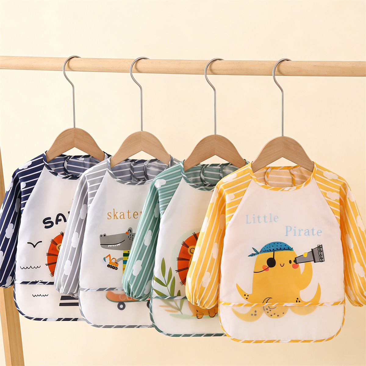 Baby Nursery Accessories - 2pcs Waterproof Full Sleeve Baby Bibs