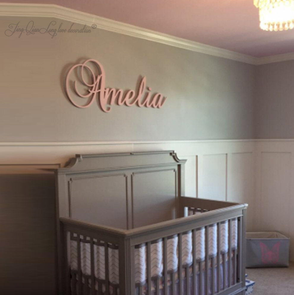 Baby Nursery Artwork - Custom Personalized Wooden Name Sign KATIE