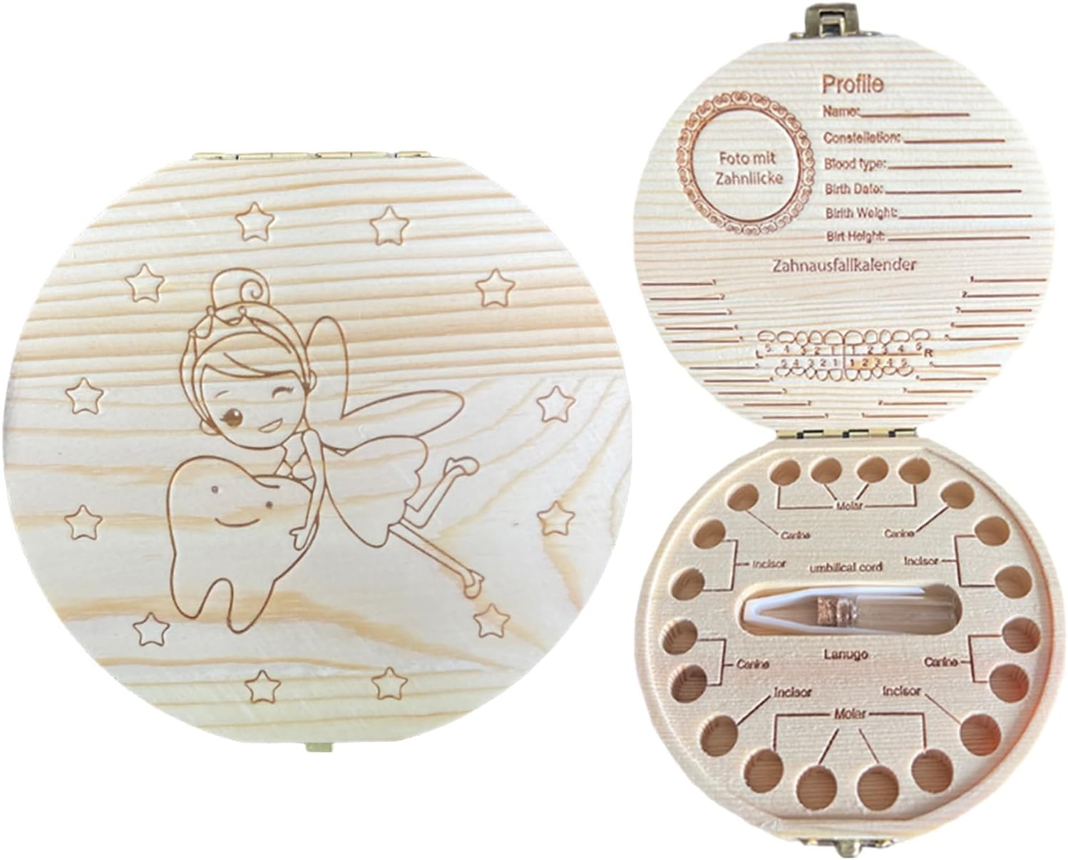 Baby Keepsake Box - Milk Tooth Box, Tooth Keepsake Wooden