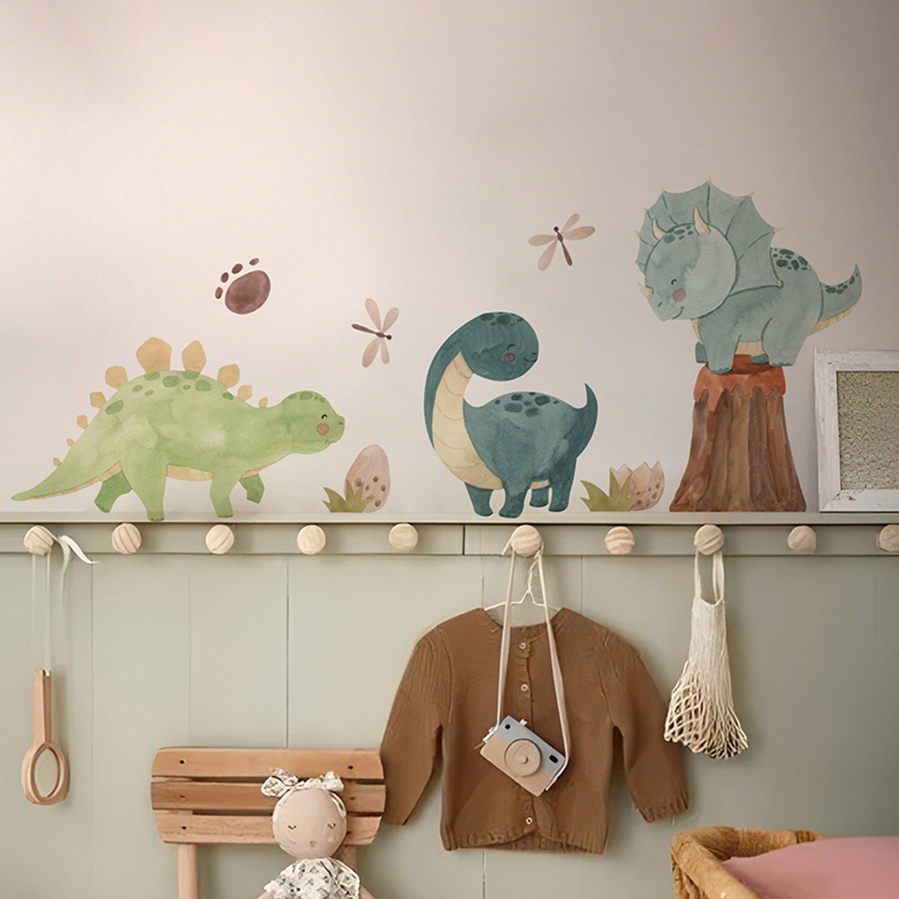 Baby Nursery Stickers - Dinosaur Wall Decals, Dino Alphabet Wall