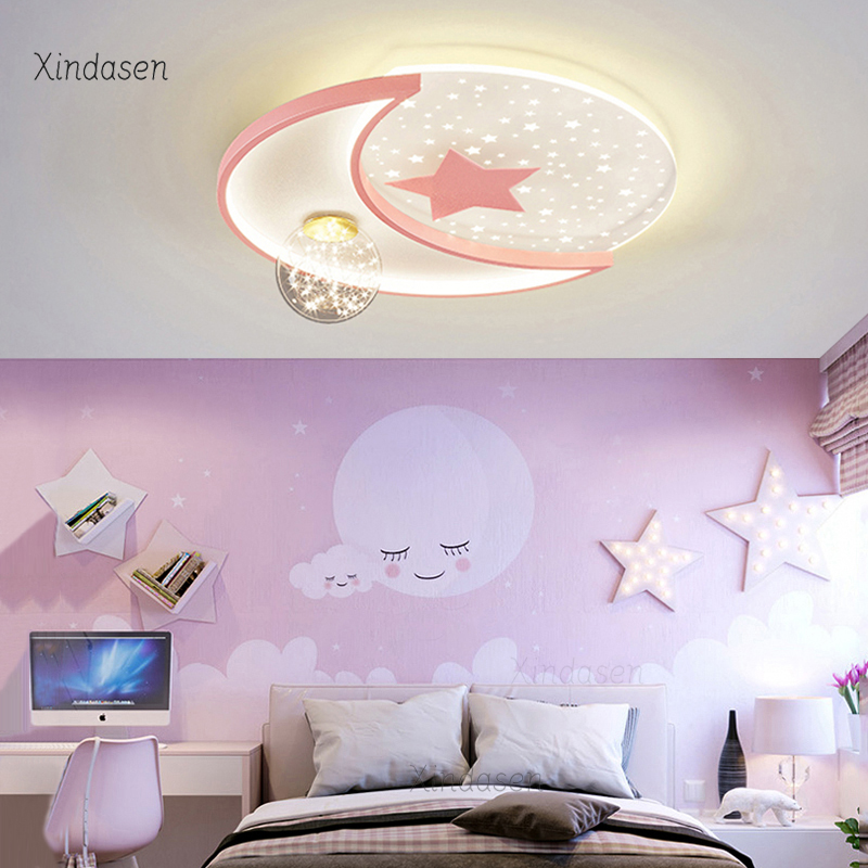 Baby Nursery Chandelier - Creative Moon Star Ceiling Lamp Nursery