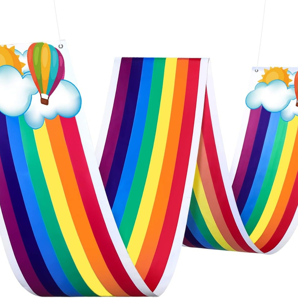Baby Nursery Hanging Decor - 11.8ft Rainbow Ceiling Hanging Bunting for