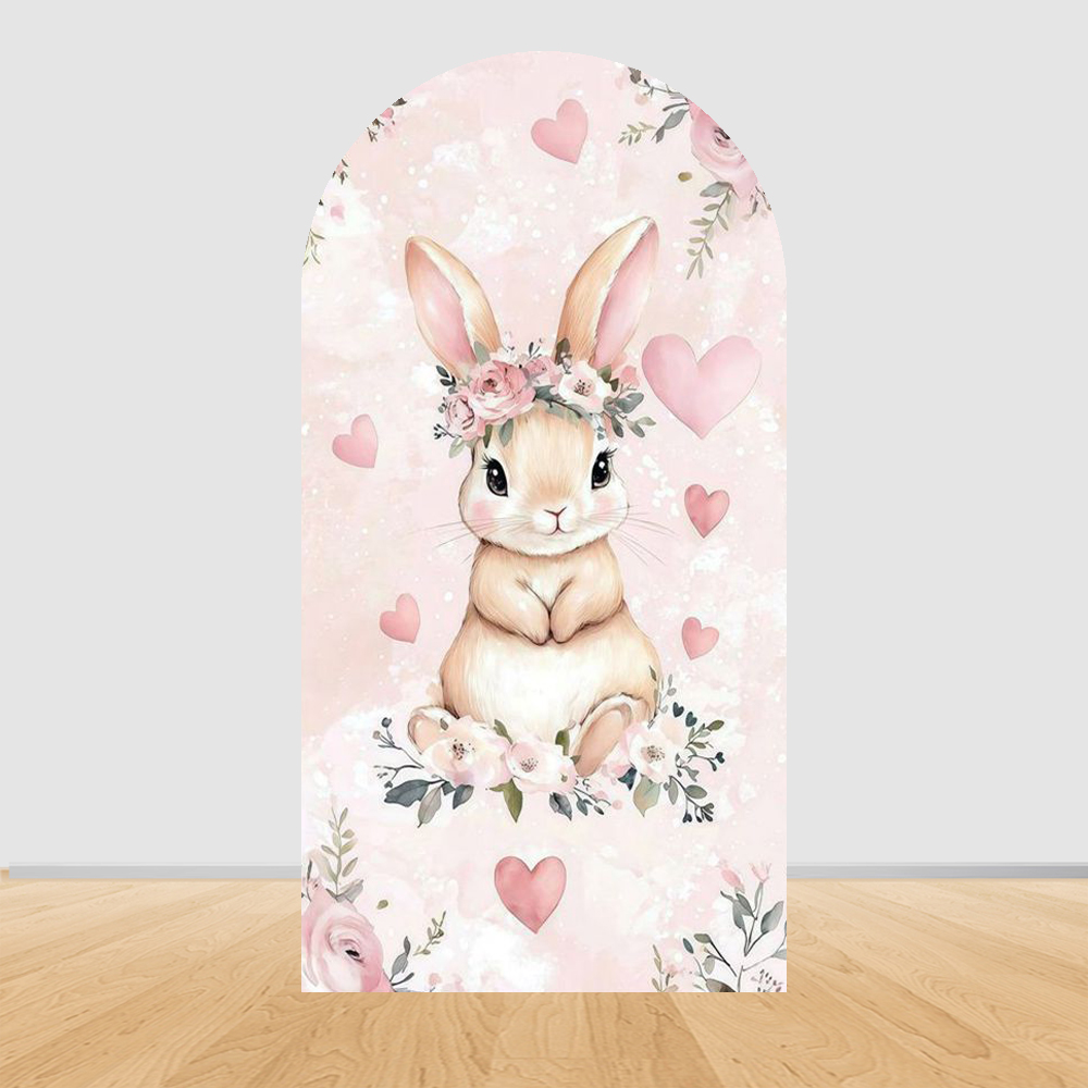 Baby Nursery Hanging Decor - Easter Bunny Arch Backdrop,Rabbit Decor Pink