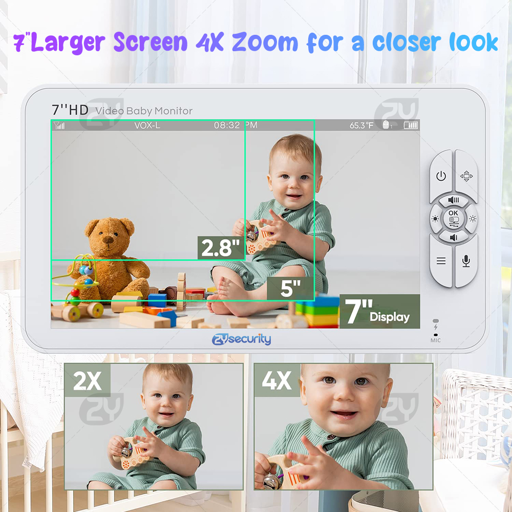 7.0 inch Video Baby Monitor HD - Baby Monitor Split Screen บทวิจารณ์และราคา