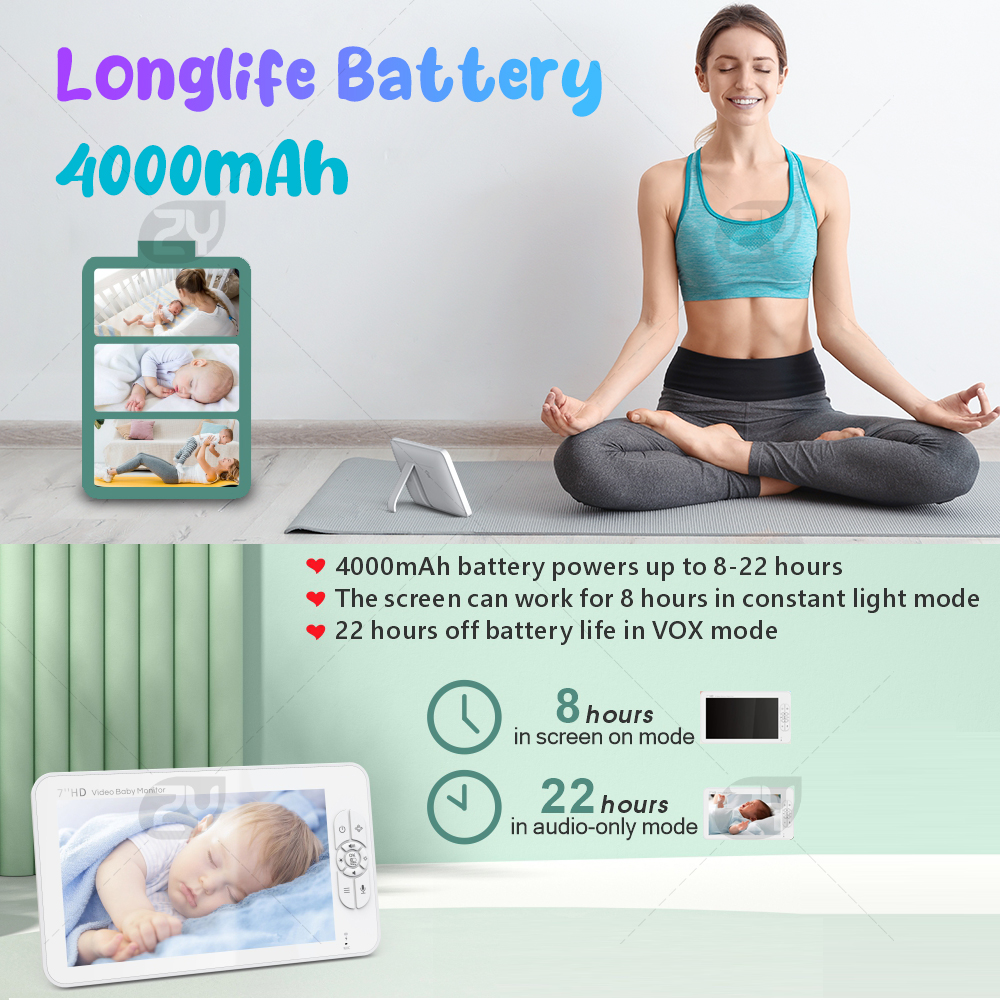 7.0 inch Video Baby Monitor HD - Baby Monitor Split Screen บทวิจารณ์และราคา