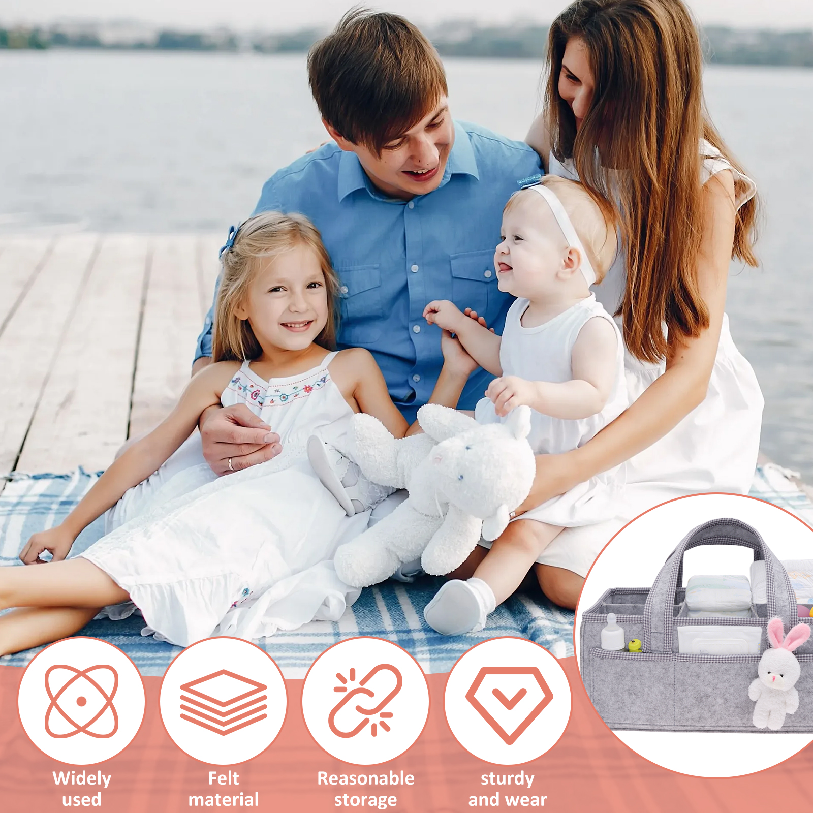 Baby Diaper Caddy Felt Baby Di - Baby Nursery Storage บทวิจารณ์และราคา