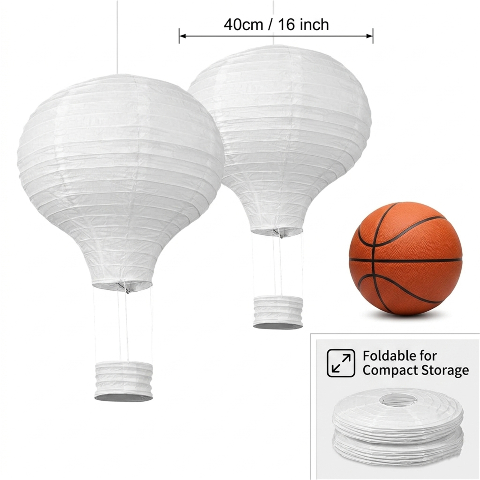 2Pcs 16‘’ White Hot Air Balloo - Baby Nursery Light Shade บทวิจารณ์และราคา