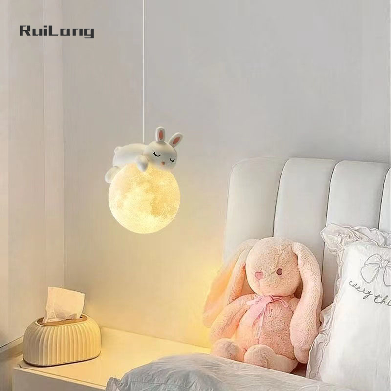 Cartoon Rabbit Moon Chandelier - Baby Nursery Chandelier บทวิจารณ์และราคา