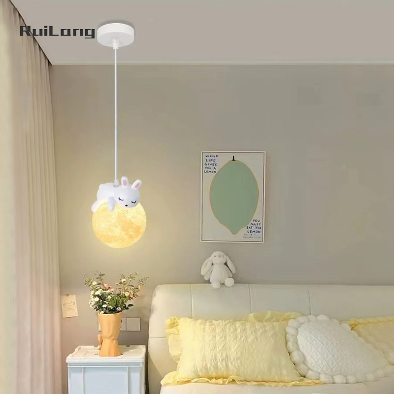 Cartoon Rabbit Moon Chandelier - Baby Nursery Chandelier บทวิจารณ์และราคา