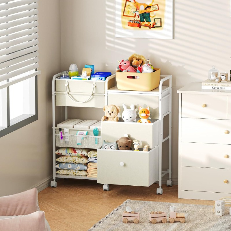Large Capacity Baby Diaper Org - Baby Nursery Utility Cart บทวิจารณ์และราคา