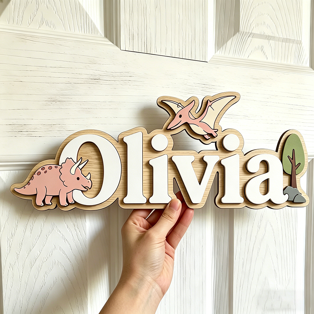 Personalized Dinosaur Name Sig - Baby Nursery Artwork บทวิจารณ์และราคา