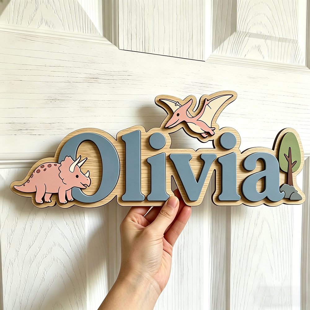 Personalized Dinosaur Name Sig - Baby Nursery Artwork บทวิจารณ์และราคา