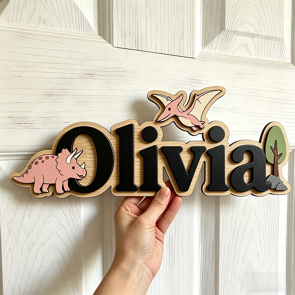 Personalized Dinosaur Name Sig - Baby Nursery Artwork บทวิจารณ์และราคา