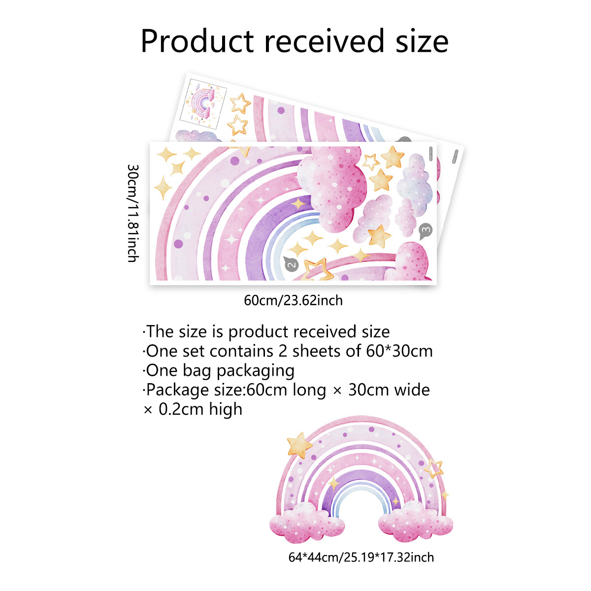 Colorful Rainbow Stars Cloud W - Baby Nursery Stickers บทวิจารณ์และราคา
