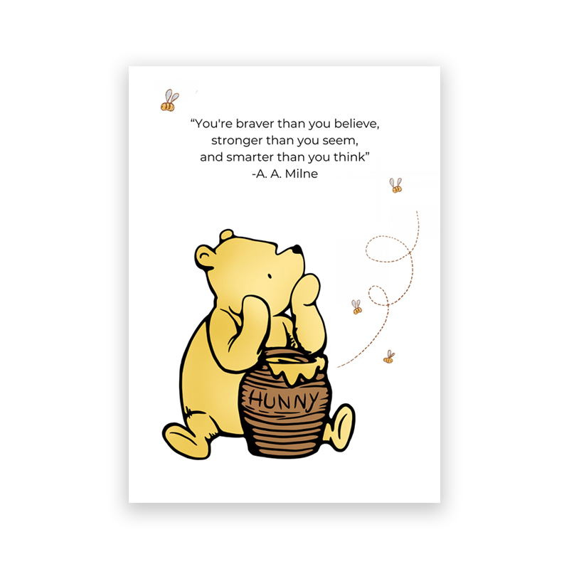 Watercolor Winnie the Pooh Can - Baby Nursery Quotes Wall Art บทวิจารณ์และราคา