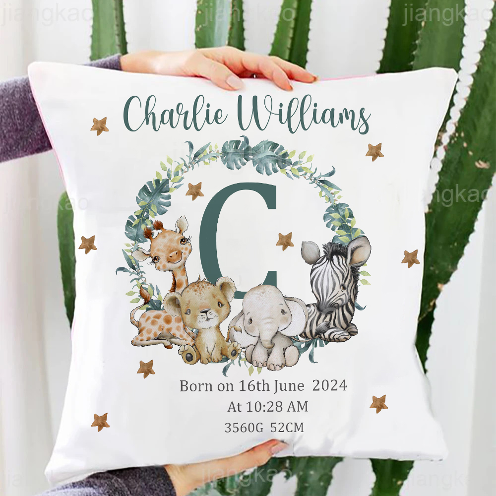 Personalized Safari Animal wit - Baby Nursery Cushion บทวิจารณ์และราคา
