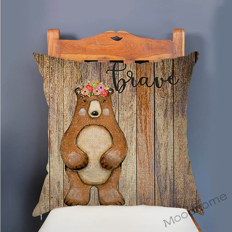 Cute Woodland Animals Wood Tex - Baby Nursery Cushion บทวิจารณ์และราคา