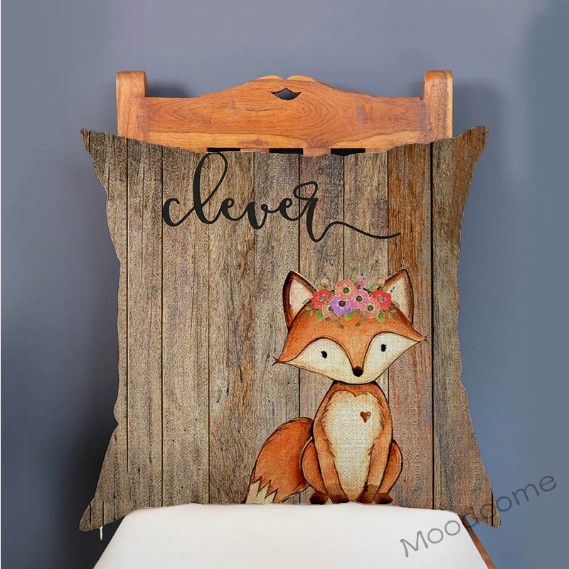 Cute Woodland Animals Wood Tex - Baby Nursery Cushion บทวิจารณ์และราคา