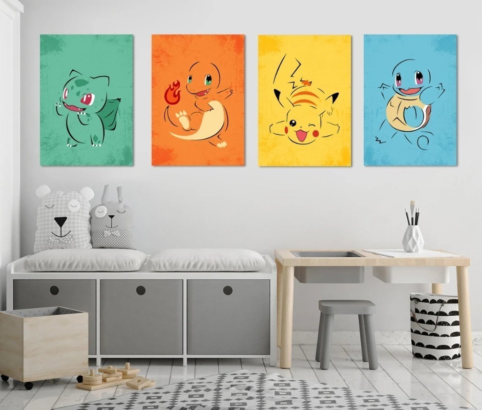 Cartoon Anime Poster Pokemon P - Baby Nursery Hanging Decor บทวิจารณ์และราคา