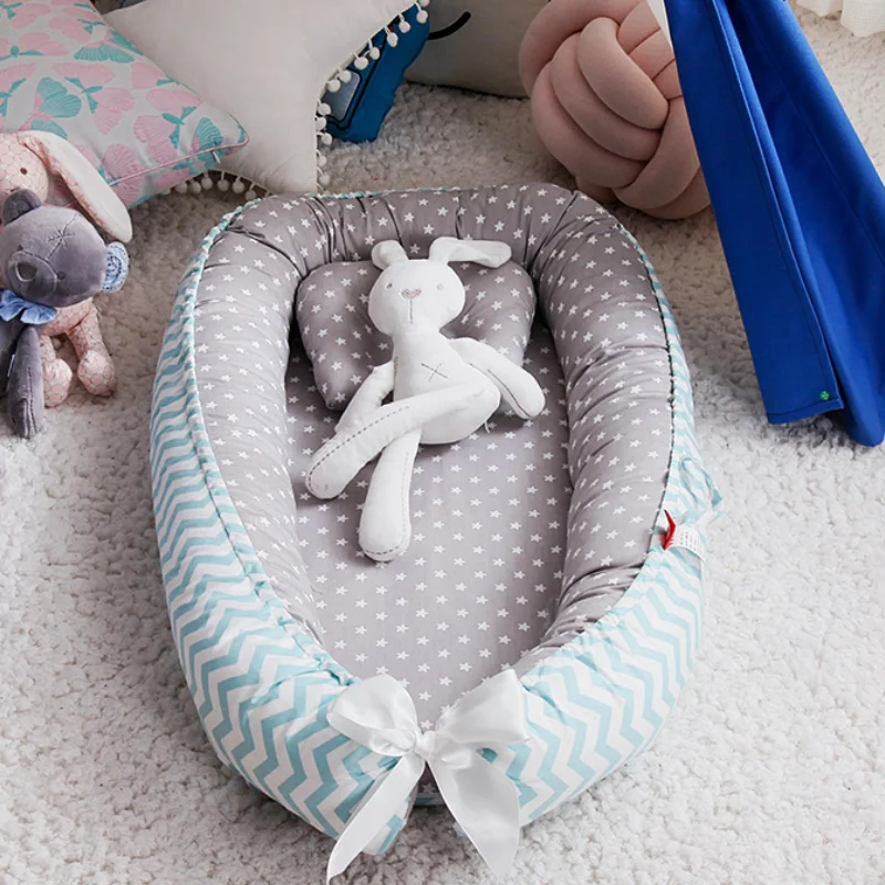 85*50cm Baby Nest Bed with Pil - Baby Nursery Cushion บทวิจารณ์และราคา