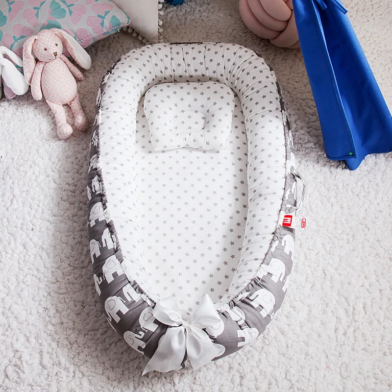 85*50cm Baby Nest Bed with Pil - Baby Nursery Cushion บทวิจารณ์และราคา