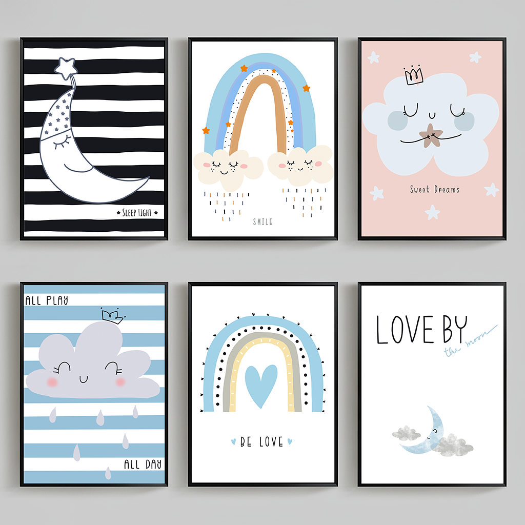 Nursery Quotes Wall Art, Rainb - Baby Nursery Quotes Wall Art บทวิจารณ์และราคา
