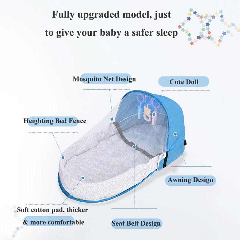 Portable Travel Baby Crib Fold - Baby Nursery Glider บทวิจารณ์และราคา