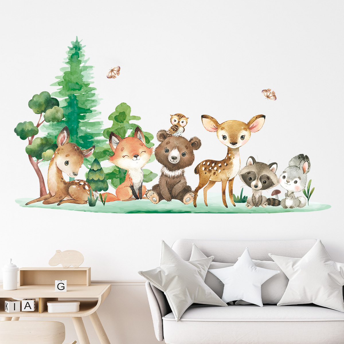Forest Animals Theme Bear Deer - Baby Nursery Forest Theme บทวิจารณ์และราคา