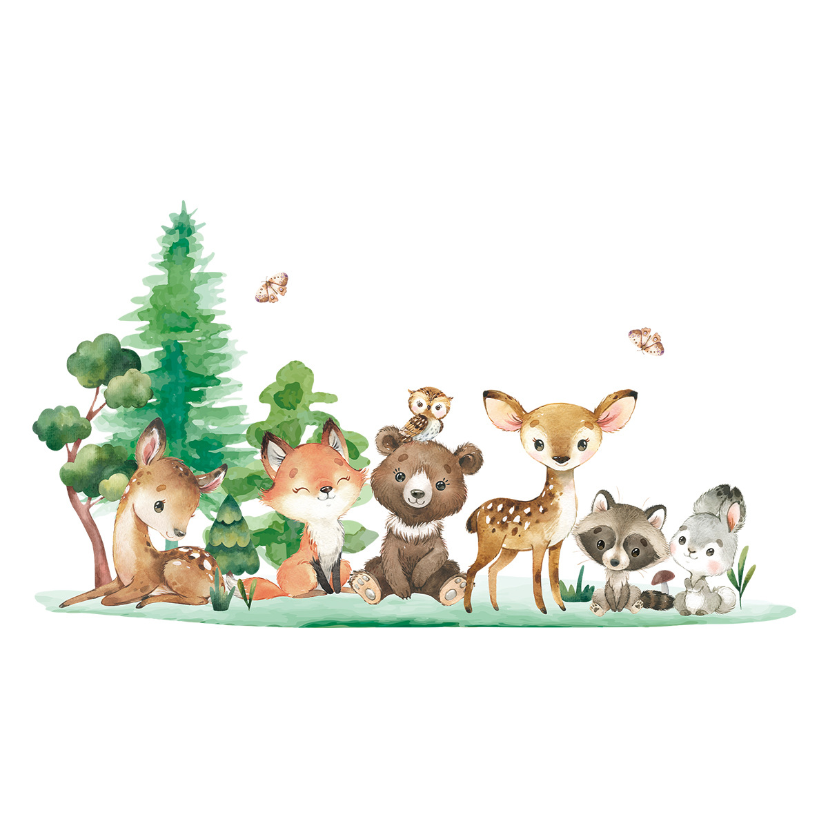 Forest Animals Theme Bear Deer - Baby Nursery Forest Theme บทวิจารณ์และราคา