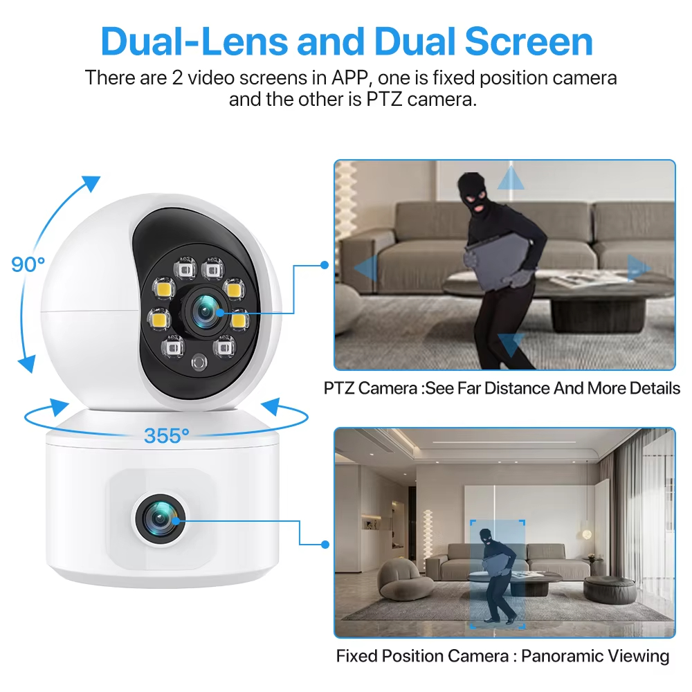 6MP iCsee WiFi IP Camera Dual  - Baby Monitor Split Screen บทวิจารณ์และราคา