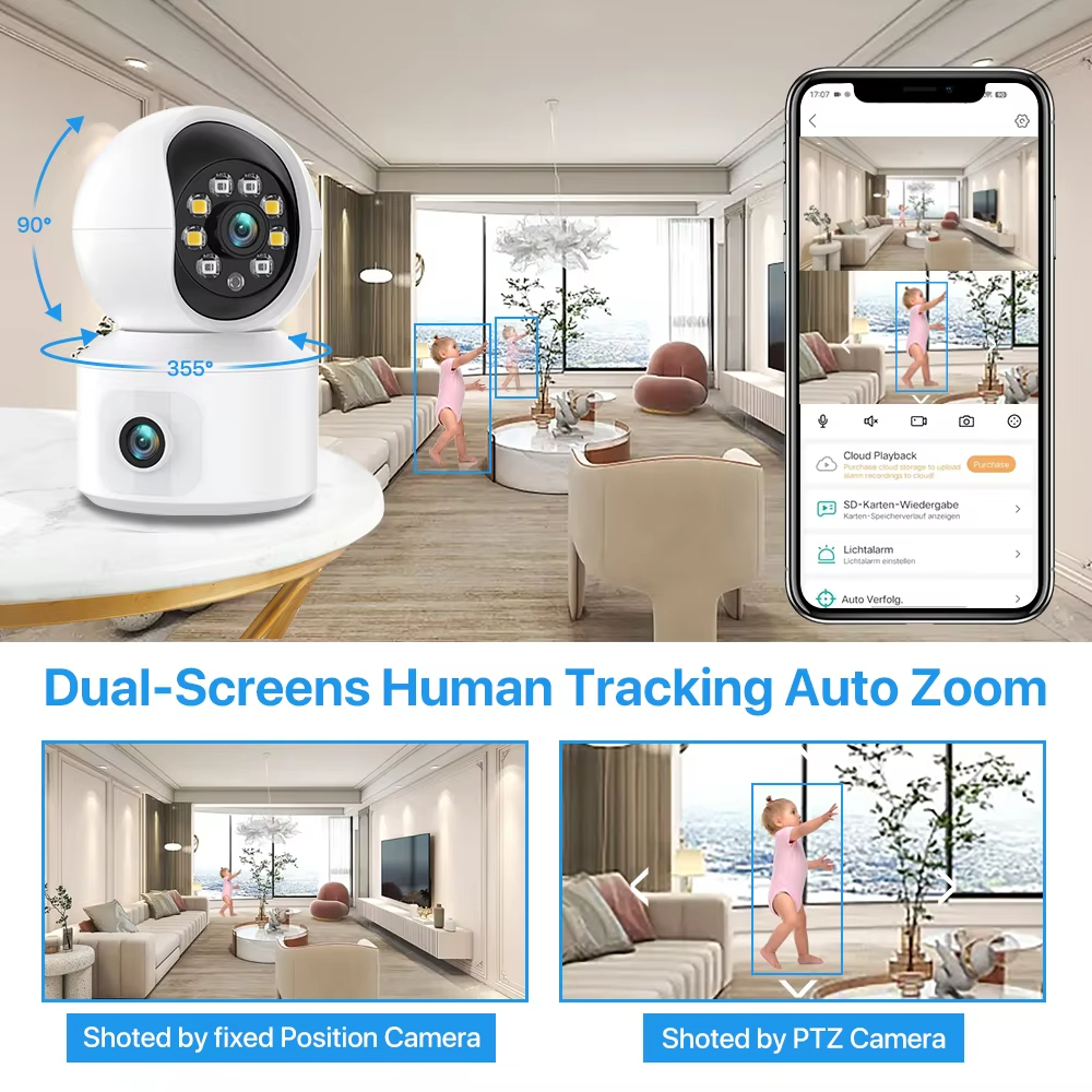 6MP iCsee WiFi IP Camera Dual  - Baby Monitor Split Screen บทวิจารณ์และราคา