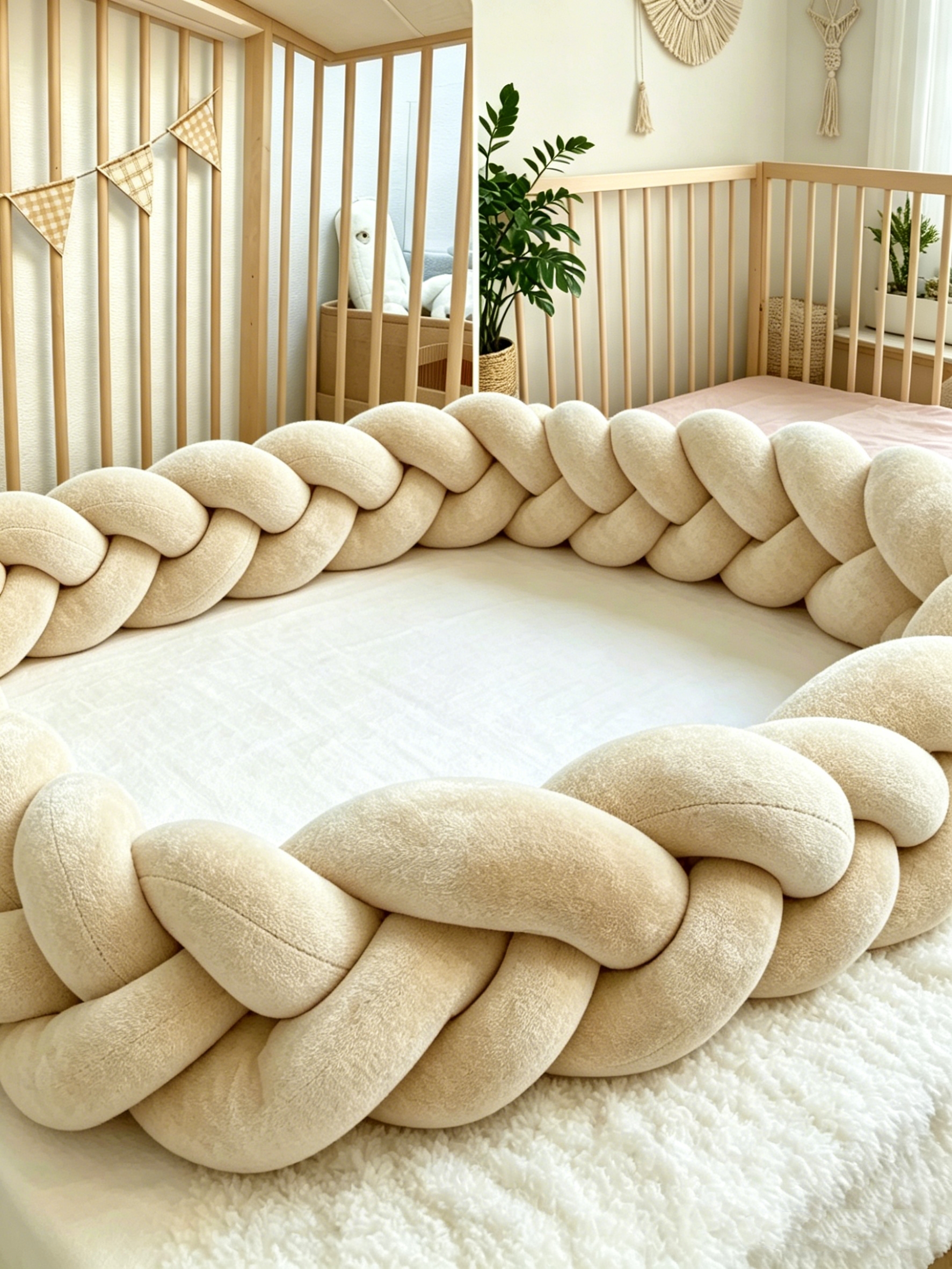Boho Braided Crib Bumper Pillo - Baby Nursery Cushion บทวิจารณ์และราคา