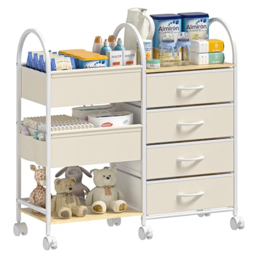 Baby Organizer and Storage Car - Baby Nursery Utility Cart บทวิจารณ์และราคา