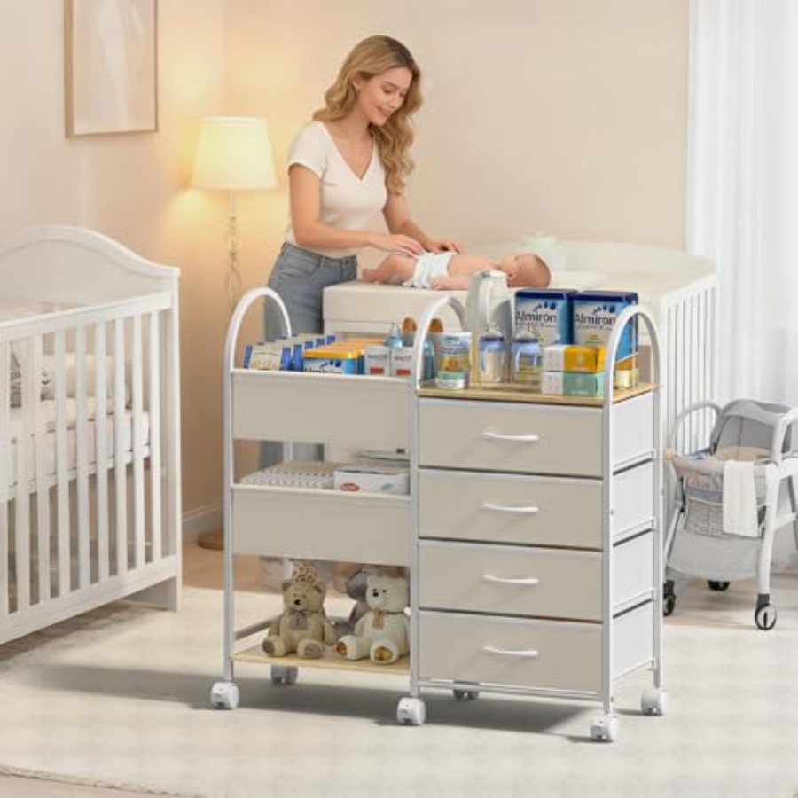 Baby Organizer and Storage Car - Baby Nursery Utility Cart บทวิจารณ์และราคา