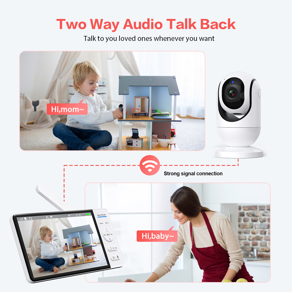 Video Baby Monitor 7'' 1080P H - Baby Monitor Split Screen บทวิจารณ์และราคา
