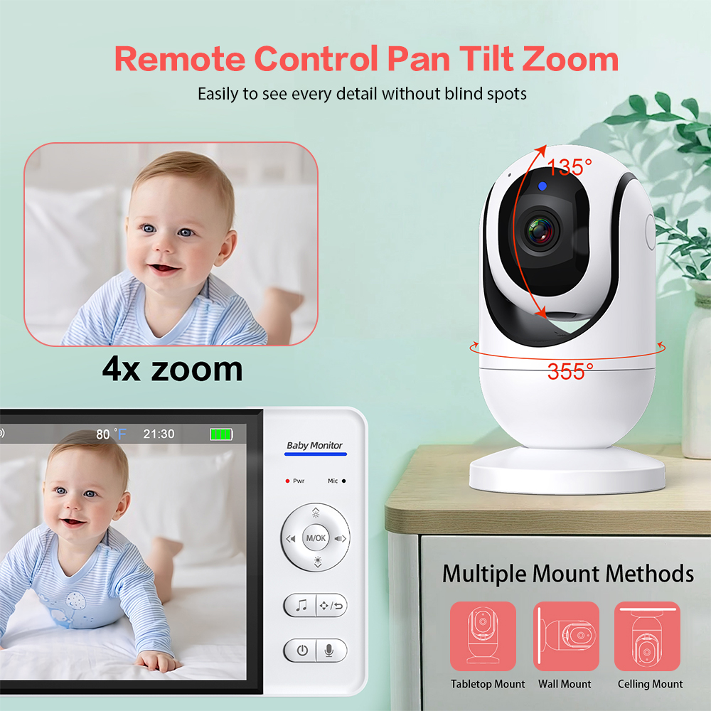 Video Baby Monitor 7'' 1080P H - Baby Monitor Split Screen บทวิจารณ์และราคา