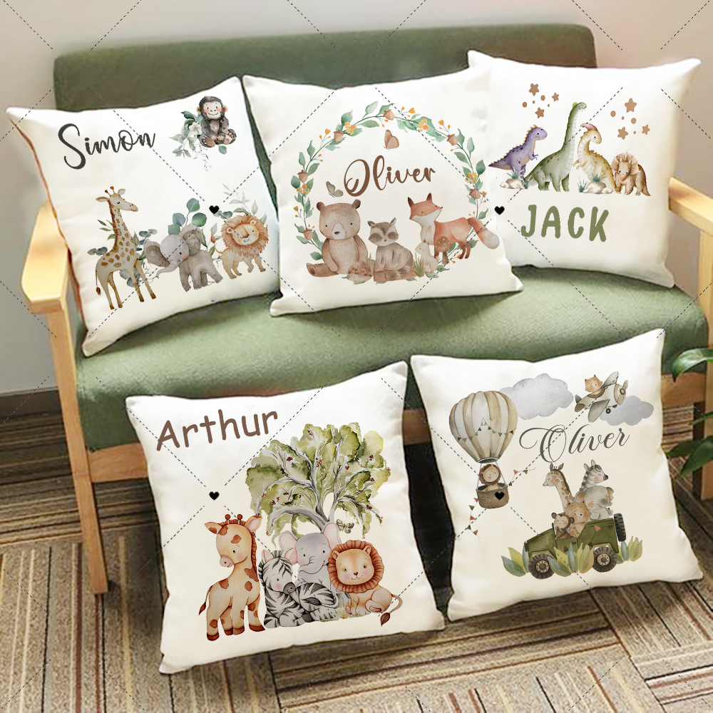 Personalised Woodland Animal P - Baby Nursery Cushion บทวิจารณ์และราคา