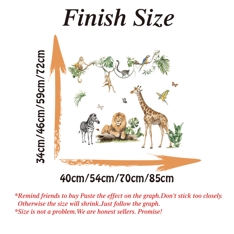 Large Jungle Animal Tropical L - Baby Nursery Stickers บทวิจารณ์และราคา