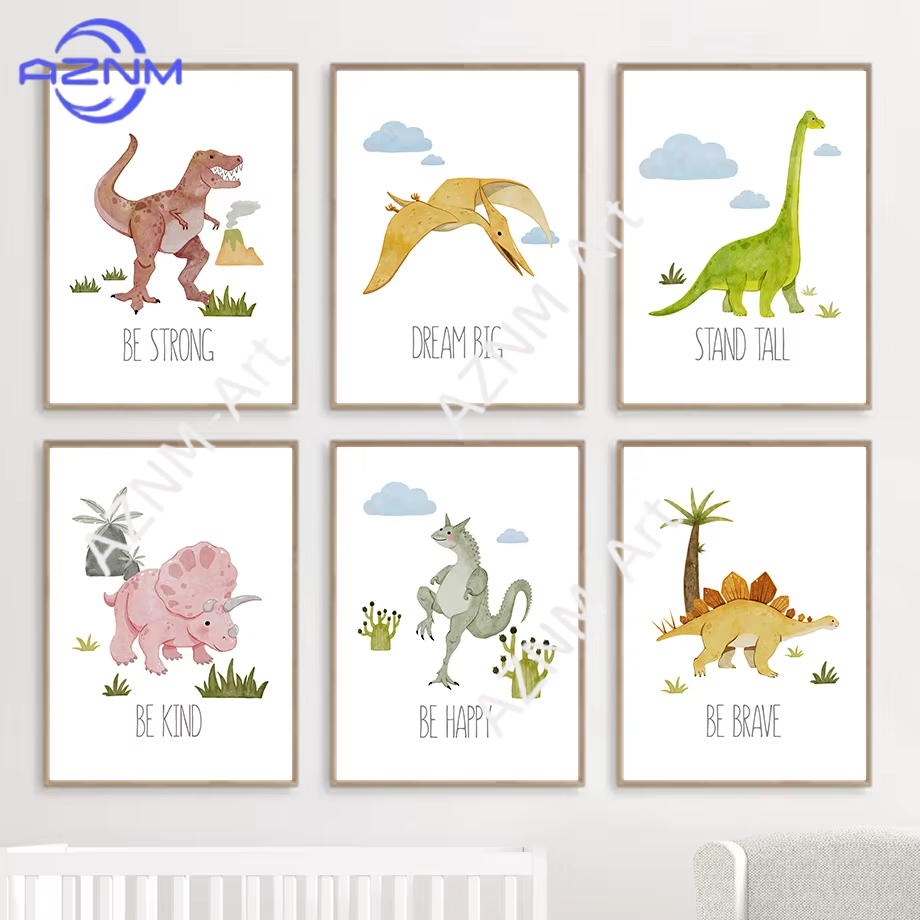 1PC/6PCS Dinosaur Inspirationa - Baby Nursery Quotes Wall Art บทวิจารณ์และราคา