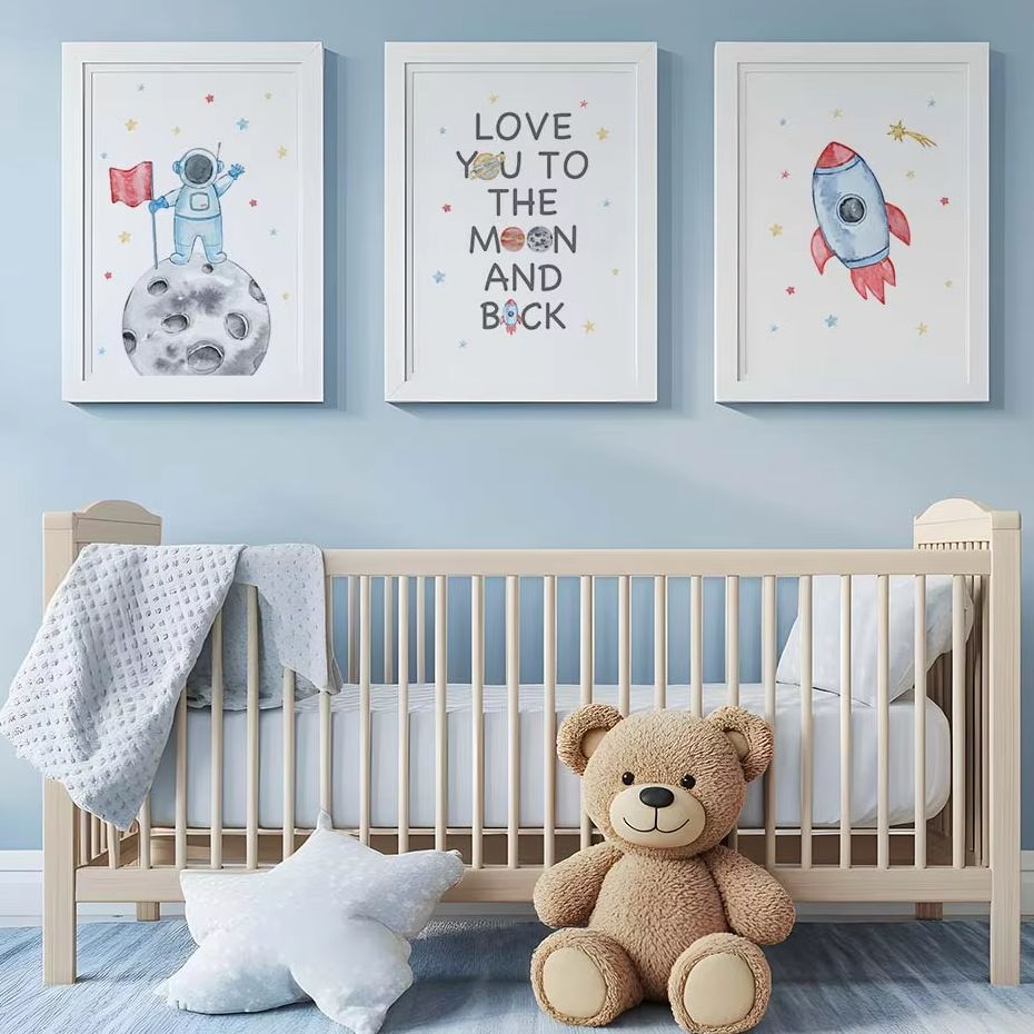 Nursery Wall Art, Space Astron - Baby Nursery Quotes Wall Art บทวิจารณ์และราคา