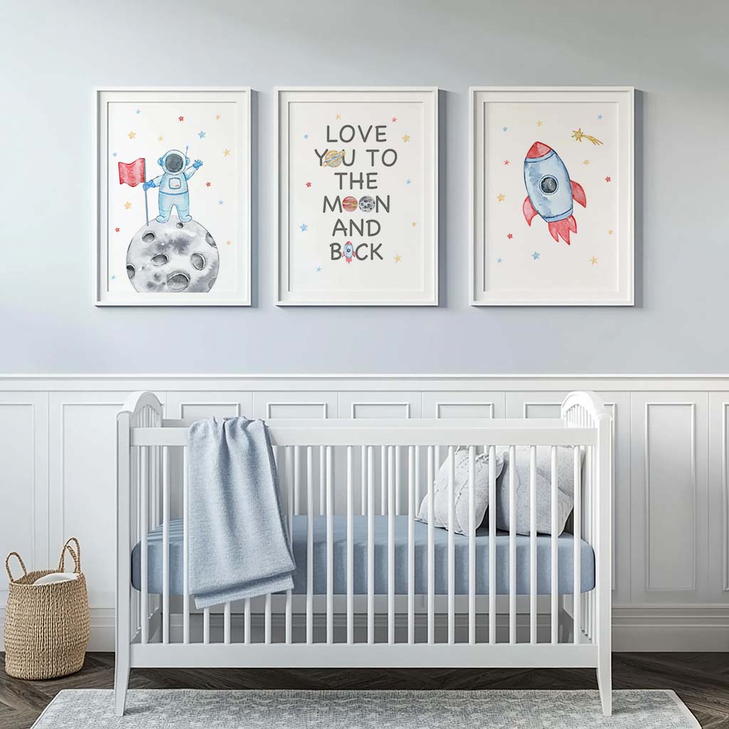 Nursery Wall Art, Space Astron - Baby Nursery Quotes Wall Art บทวิจารณ์และราคา