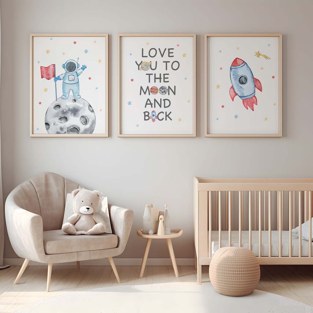 Nursery Wall Art, Space Astron - Baby Nursery Quotes Wall Art บทวิจารณ์และราคา