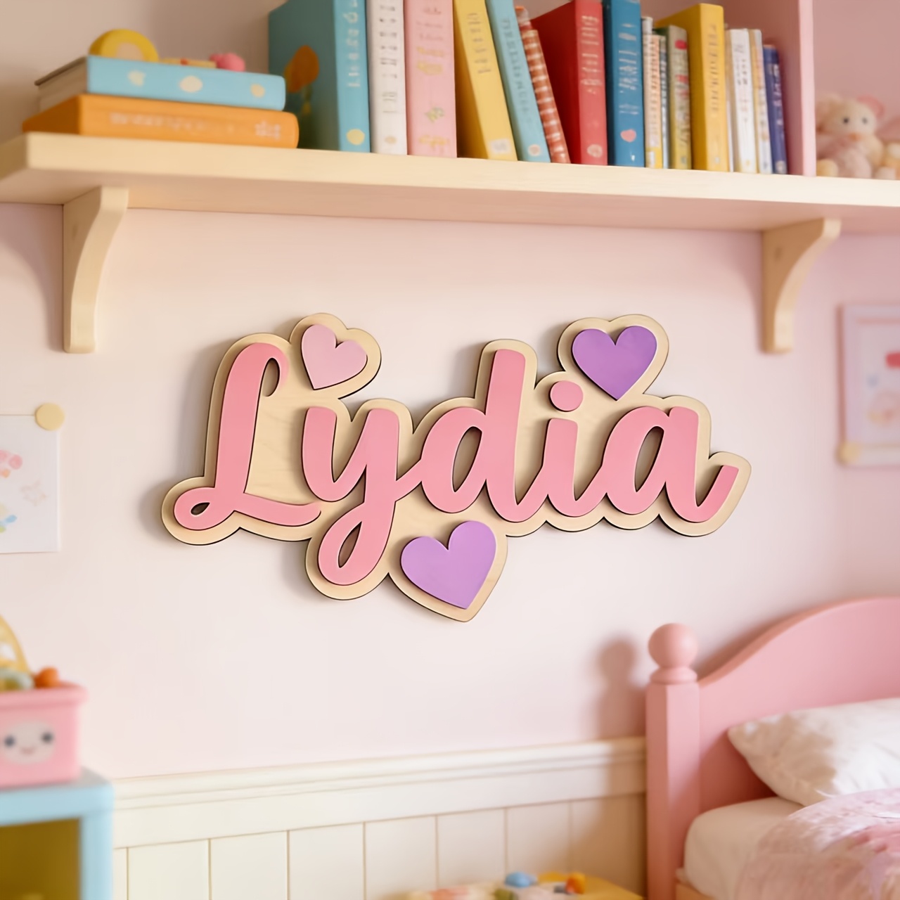 Personalized Gradient Heart Na - Baby Nursery Hanging Decor บทวิจารณ์และราคา