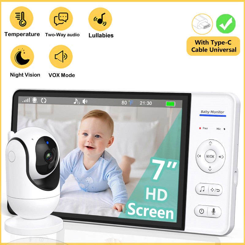 No WiFi 7 Inch Baby Monitor 2- - Baby Monitor Split Screen บทวิจารณ์และราคา