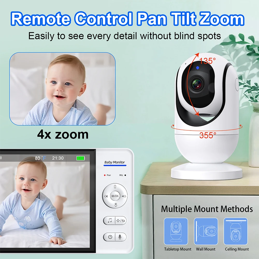 No WiFi 7 Inch Baby Monitor 2- - Baby Monitor Split Screen บทวิจารณ์และราคา